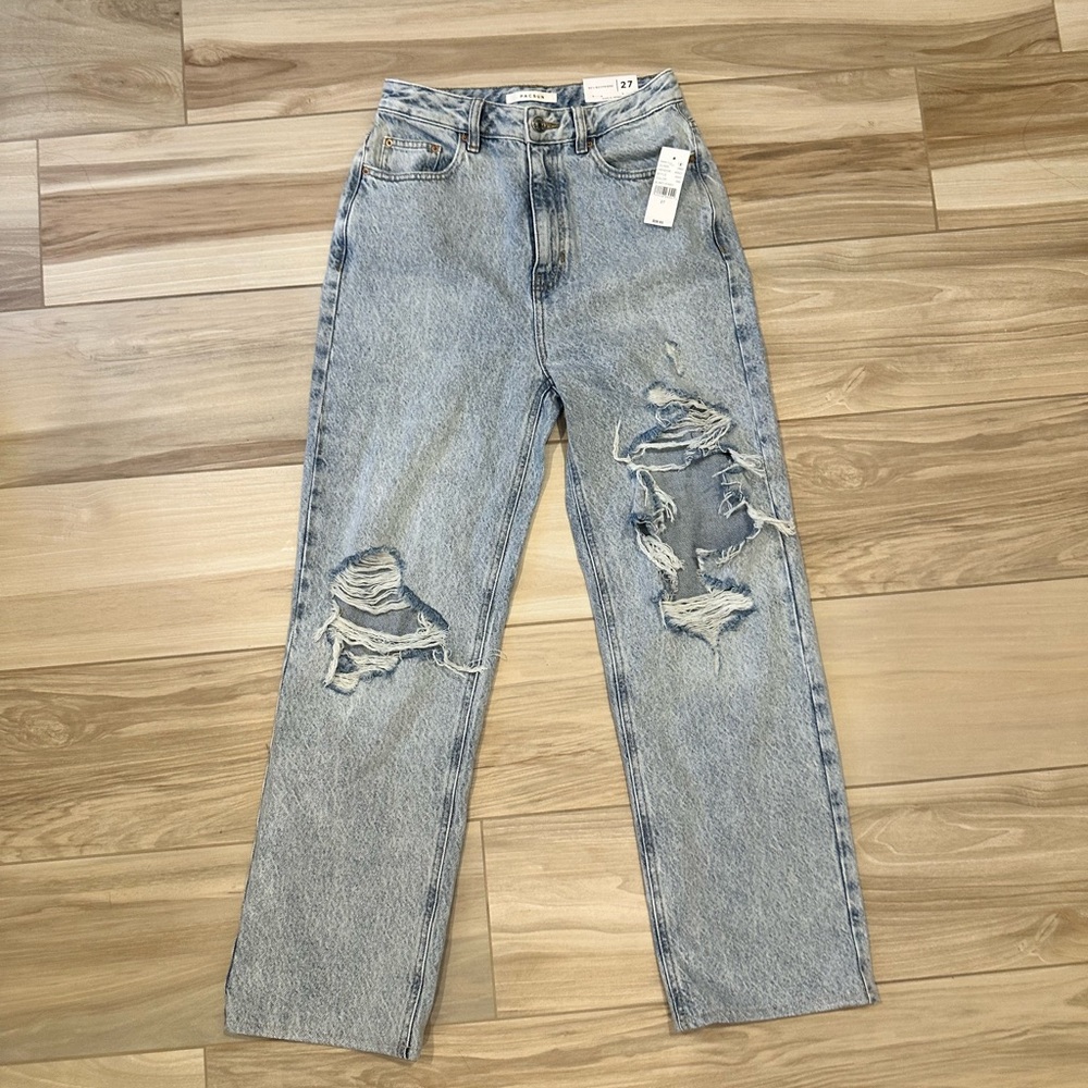 NWT Pacsun Distressed Sumo Wash Light Blue Jeans Size 27x27